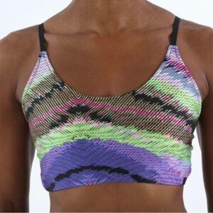 Btru2u Active Wear Elastic Cage Bralette in Horizons